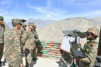 Lt Gen DG Misra Reviewing