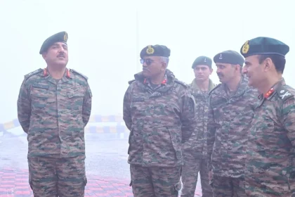 Lt Gen Manraj Singh Mann Reviewing