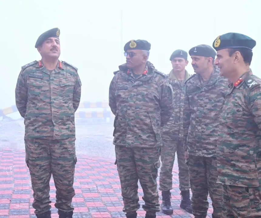 Lt Gen Manraj Singh Mann Reviewing