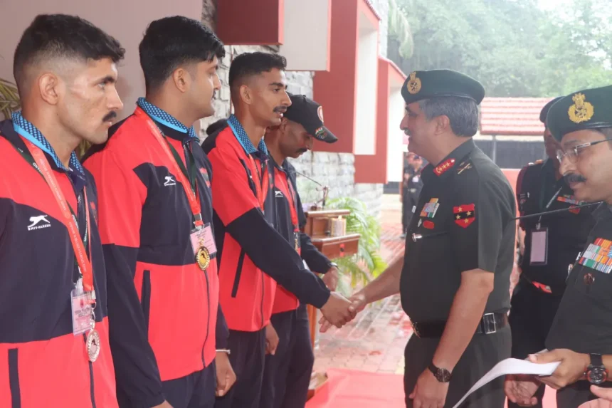 Lt Gen Rajesh Pushkar Shaking Hands
