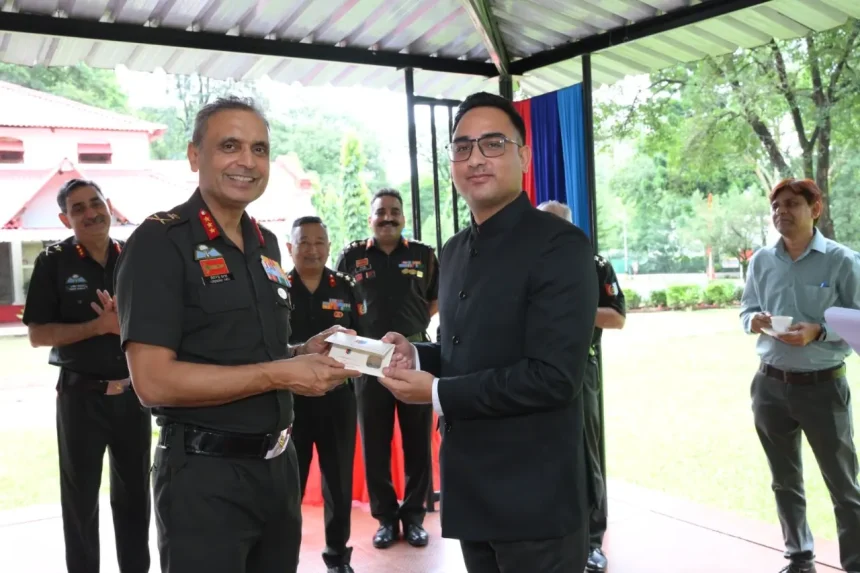 Officer Giving Award