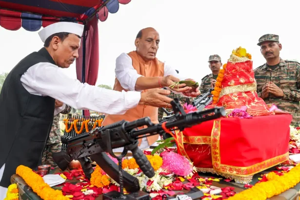 Pooja of Weapons Being Done