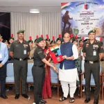 Rajnath Singh with Officers