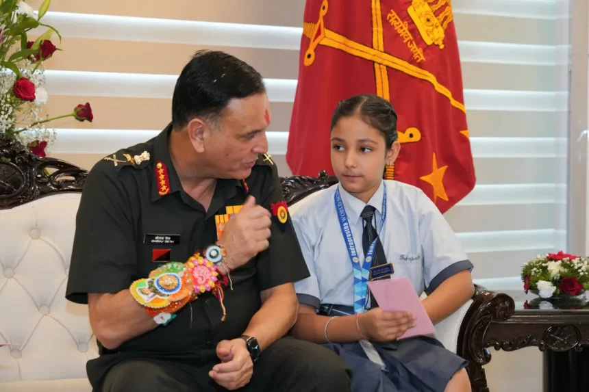 School Children Tie Rakhis to Army Chief General Dhiraj Seth on Raksha Bandhan