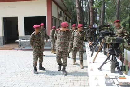 Lt Gen Pushpendra Singh Reviewing