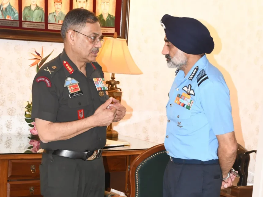 Lt Gen Pushpendra Singh and Air Chief Marshal AP Singh