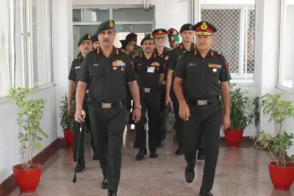 Lt Gen Rajesh Pushkar and Other Officers