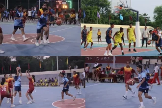 Sainik School Cadets Playing Basketball