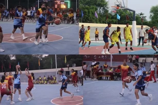 Sainik School Cadets Playing Basketball