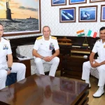 Italian Navy Chief Admiral Giuseppe Berutti Bergotto Meets Admiral Krishna Swaminathan in New Delhi