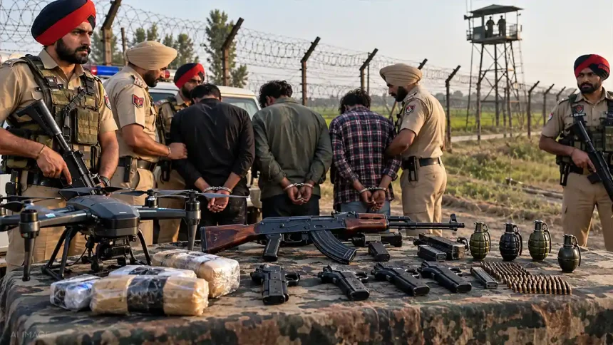 अमृतसर में पंजाब पुलिस ने सीमा पार ड्रोन हथियार तस्करी गिरोह का भंडाफोड़ किया
