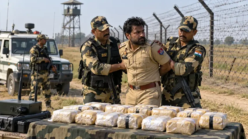 पाकिस्तान सीमा के पास बीएसएफ ने पंजाब पुलिस के सिपाही को 15 किलो हेरोइन के साथ पकड़ा