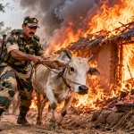 जलती झोपड़ी से गाय को बचाने की कोशिश में BSF जवान की मौत