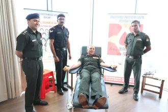CDS General N S Raja Subramani Joins Blood Donation Drive in New Delhi