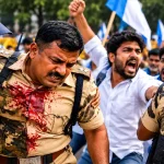 नई दिल्ली में प्रदर्शन के दौरान CISF के कांस्टेबल पर कथित चाकू से हमला