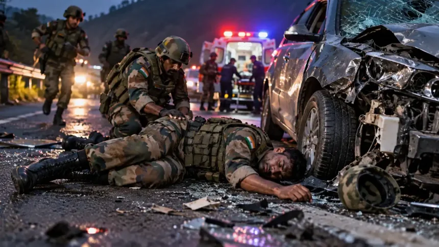 सड़क हादसे के बाद लखनऊ में 12 कुमाऊं जवान की मौत