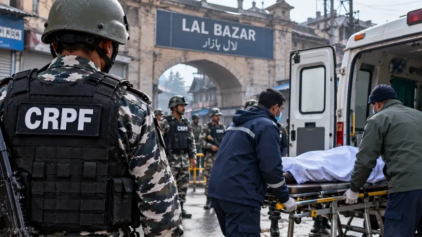 श्रीनगर के लाल बाजार में गिरने के बाद CRPF कर्मी की मौत