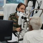 Officer Checking Eyes