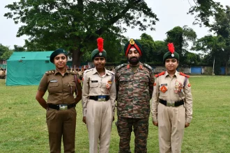 Officers with Cadets