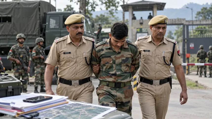 सेना के जवान को सेना की गतिविधियों की जानकारी पाकिस्तान के साथ साझा करने के आरोप में गिरफ्तार किया गया