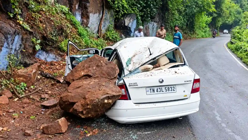Retired Indian Air Force Officer Killed as Boulder Falls on Car in Coonoor