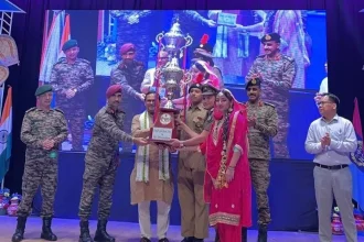 Trophy Being Given