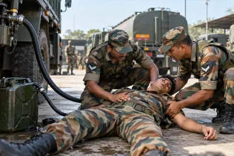 ड्यूटी के दौरान वाहन में डीजल भरते समय गलती से डीजल निगलने से अग्निवीर की मौत